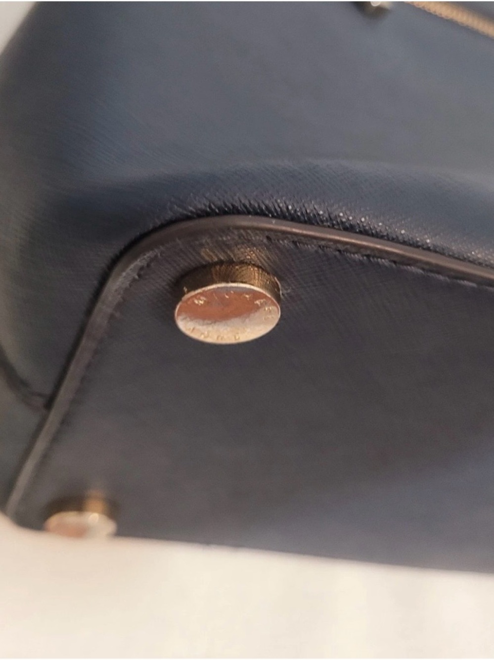 Michael Kors Navy Saffiano Satchel Crossbody Bag with Gold Hardware - Picture 6 of 16